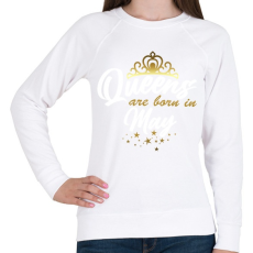 PRINTFASHION A királynők májusban születtek - Női pulóver - Fehér