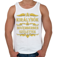 PRINTFASHION A királynők novemberben születtek - Férfi atléta - Fehér atléta, trikó