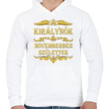 PRINTFASHION A királynők novemberben születtek - Férfi kapucnis pulóver - Fehér férfi pulóver, kardigán