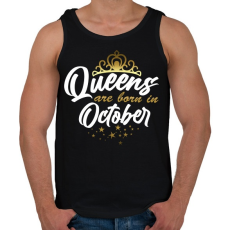 PRINTFASHION A királynők októberben születtek - Férfi atléta - Fekete