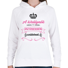 PRINTFASHION A királynők pink fekete (3) - Női kapucnis pulóver - Fehér