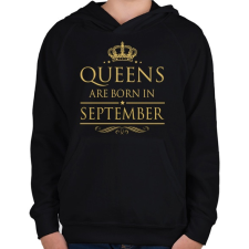 PRINTFASHION A királynők szeptemberben születnek - Gyerek kapucnis pulóver - Fekete gyerek pulóver, kardigán
