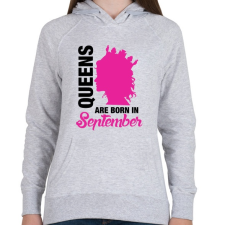 PRINTFASHION A királynők szeptemberben születnek - Női kapucnis pulóver - Sport szürke női pulóver, kardigán