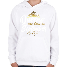 PRINTFASHION A királynők szeptemberben születtek - Gyerek kapucnis pulóver - Fehér gyerek pulóver, kardigán