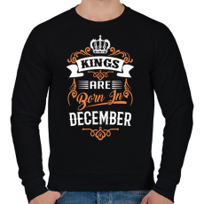 PRINTFASHION A királyok decemberben születnek - Férfi pulóver - Fekete