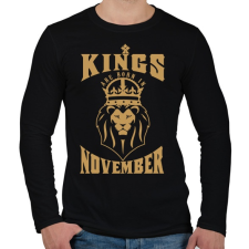 PRINTFASHION A királyok novemberben születtek - Férfi hosszú ujjú póló - Fekete férfi póló
