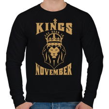 PRINTFASHION A királyok novemberben születtek - Férfi pulóver - Fekete férfi pulóver, kardigán