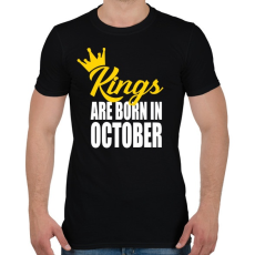 PRINTFASHION A királyok októberben születnek - Férfi póló - Fekete