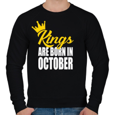 PRINTFASHION A királyok októberben születnek - Férfi pulóver - Fekete férfi pulóver, kardigán