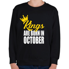 PRINTFASHION A királyok októberben születnek - Gyerek pulóver - Fekete gyerek pulóver, kardigán