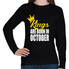 PRINTFASHION A királyok októberben születnek - Női pulóver - Fekete női pulóver, kardigán