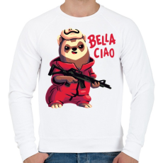 PRINTFASHION A kis lázadó - La casa de papel - Férfi pulóver - Fehér