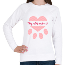 PRINTFASHION A kisállatom a szívem - Női pulóver - Fehér női pulóver, kardigán