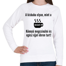 PRINTFASHION a kisbaba olyan mint a nescafe - Női pulóver - Fehér női pulóver, kardigán