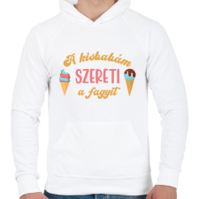 PRINTFASHION A kisbabám szereti a fagyit - Kismama - Férfi kapucnis pulóver - Fehér férfi pulóver, kardigán