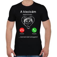 PRINTFASHION A kiscicám hív - Férfi póló - Fekete