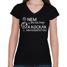 PRINTFASHION A kockák kényszerítettek! - Női V-nyakú póló - Fekete női póló