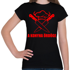 PRINTFASHION A konyha ördöge - Női póló - Fekete