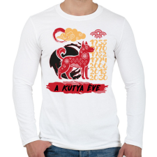 PRINTFASHION A kutya éve - Férfi hosszú ujjú póló - Fehér férfi póló