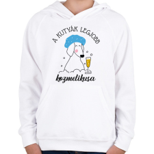 PRINTFASHION A kutyák legjobb kozmetikusa - Gyerek kapucnis pulóver - Fehér gyerek pulóver, kardigán