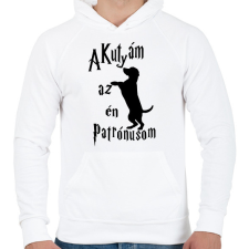 PRINTFASHION A Kutyám az én Patrónusom - Férfi kapucnis pulóver - Fehér férfi pulóver, kardigán