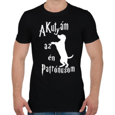 PRINTFASHION A Kutyám az én Patrónusom - Férfi póló - Fekete férfi póló