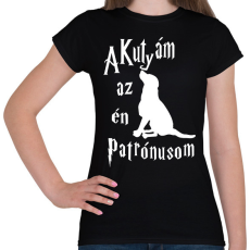 PRINTFASHION A Kutyám az én Patrónusom - Női póló - Fekete