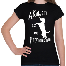 PRINTFASHION A Kutyám az én Patrónusom - Női póló - Fekete női póló