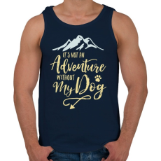 PRINTFASHION A kutyám nélkül nem kaland. - Férfi atléta - Sötétkék