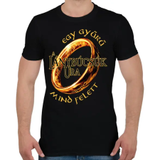 PRINTFASHION A Lánybúcsúk Ura, egy gyűrű mind felett! - Férfi póló - Fekete férfi póló