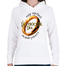 PRINTFASHION A Lánybúcsúk Ura, egy gyűrű mind felett! - Női kapucnis pulóver - Fehér női pulóver, kardigán