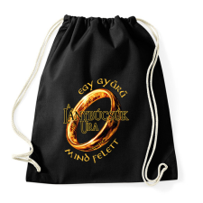 PRINTFASHION A Lánybúcsúk Ura, egy gyűrű mind felett! - Sportzsák, Tornazsák - Fekete tornazsák