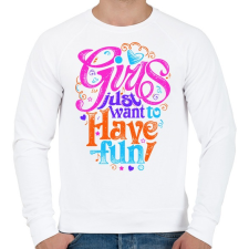 PRINTFASHION A lányok csak szórakozni akarnak - Férfi pulóver - Fehér férfi pulóver, kardigán