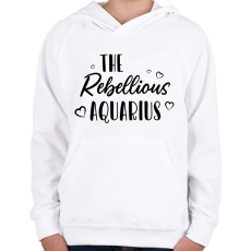PRINTFASHION A lázadó vízöntő - Gyerek kapucnis pulóver - Fehér