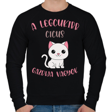 PRINTFASHION A legcukibb cicus gazdija - Férfi pulóver - Fekete