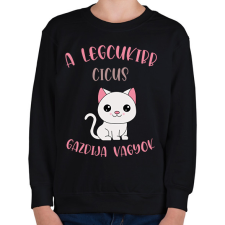 PRINTFASHION A legcukibb cicus gazdija - Gyerek pulóver - Fekete gyerek pulóver, kardigán
