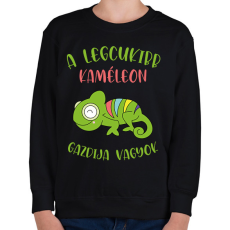 PRINTFASHION A legcukibb kaméleon gazdija - Gyerek pulóver - Fekete