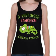 PRINTFASHION A legcukibb kaméleon gazdija - Női atléta - Fekete női trikó