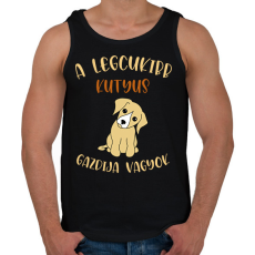 PRINTFASHION A legcukibb kutyus gazdija - Férfi atléta - Fekete