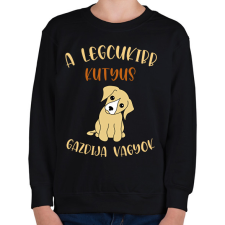 PRINTFASHION A legcukibb kutyus gazdija - Gyerek pulóver - Fekete gyerek pulóver, kardigán