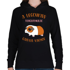 PRINTFASHION A legcukibb tengerimalac gazdija - Női kapucnis pulóver - Fekete