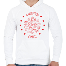 PRINTFASHION A legédesebb cukrász - Férfi kapucnis pulóver - Fehér férfi pulóver, kardigán