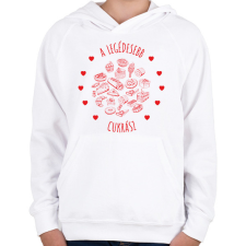 PRINTFASHION A legédesebb cukrász - Gyerek kapucnis pulóver - Fehér gyerek pulóver, kardigán