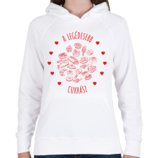 PRINTFASHION A legédesebb cukrász - Női kapucnis pulóver - Fehér női pulóver, kardigán