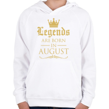 PRINTFASHION A legendák augusztusban születnek - Gyerek kapucnis pulóver - Fehér gyerek pulóver, kardigán