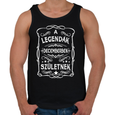 PRINTFASHION A legendák decemberben születnek - Férfi atléta - Fekete atléta, trikó