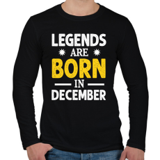 PRINTFASHION A legendák decemberben születtek - Férfi hosszú ujjú póló - Fekete