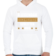 PRINTFASHION A legendák decemberben születtek meg - Férfi kapucnis pulóver - Fehér férfi pulóver, kardigán