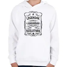 PRINTFASHION A legendák januárban születnek - Gyerek kapucnis pulóver - Fehér gyerek pulóver, kardigán