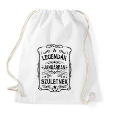 PRINTFASHION A legendák januárban születnek - Sportzsák, Tornazsák - Fehér tornazsák